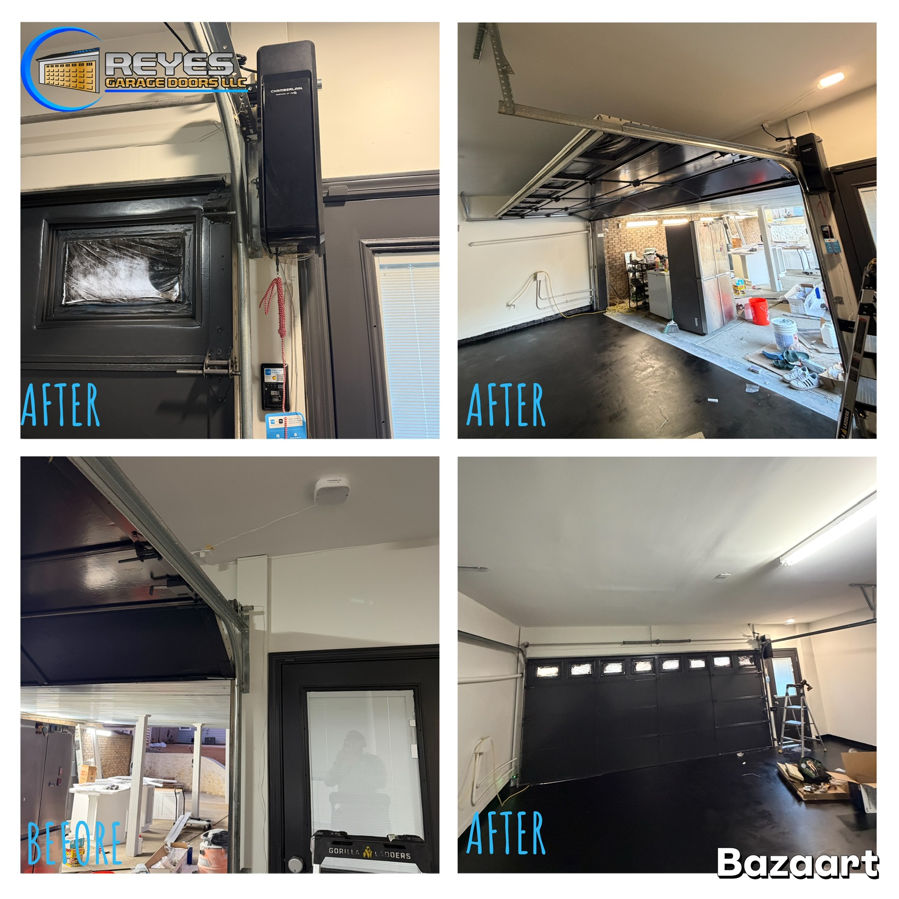 REYES GARAGE DOORS LLC – CHAMBERLAIN JACKSHAFT OPENER INSTALLATION